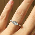 Silver Tone Marquise Solitaire Ring With Clear Stone view 2