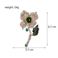 Flower Crystal Metal Brooch Pin for Jackets and Lapels view 2