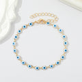 Gold Tone Openwork Multicolor Evil Eye Link Chain Bracelets view 3