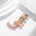 Red Gold Tone Gecko Enamel Metal Brooch Pin for Jackets and Lapels view 3