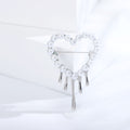 Pearl Melting Heart Drip Brooch Gold Silver Two Tones view 7