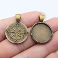 Reversible Round 20 mm Cabochon Pendant Settings in Two Finishes view 1
