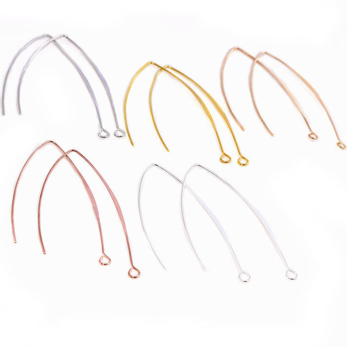 Long V Shaped Earring Hook Wires in Mixed Metal Finishes