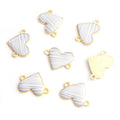 Striped Heart Two Loop Connector Charms in 12 Styles view 4