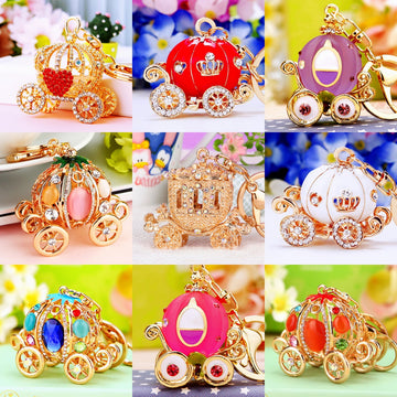 Jeweled Pumpkin Carriage Keychain Collection in Twenty-Five Designs