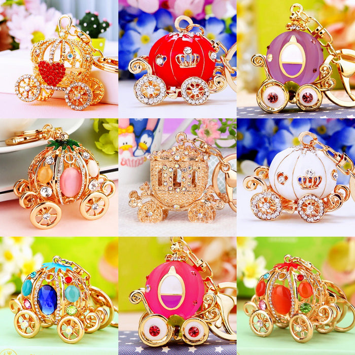 Jeweled Pumpkin Carriage Keychain Collection in Twenty-Five Designs