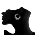Silver Tone Filigree Heart Hoop Earrings in Two Designs view 3