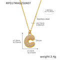 Puffy Zircon Letter Pendant Necklace Gold And Steel Tone view 10