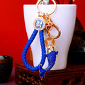 Crystal Coin Fish Keychains with Fortune Cords and Loose Braided Loops view 2