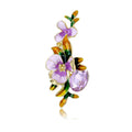 Purple Gold Tone Flower Enamel Metal Brooch Pin 2.5 x 5.4 cm view 1