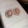 Pink Floral Oval