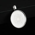 Round Bezel Cabochon Tray Pendant Blank Side Bail Silver-Tone view 2