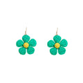 Ten Color Woven Five Petal Flower Long Hook Earrings view 6