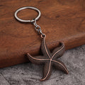 Textured Starfish Metal Keychain in Five Color Finishes view 3