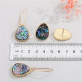 Gold Tone Irregular Abalone Shell Drop and Stud Earrings view 2