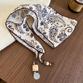 Paisley Print Scarf Necklace With Resin Bead Drops view 6