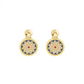 Enamel Daisy Drop Stud Earrings Gold Or Steel Tone view 5