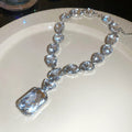 Silver Crystal Teardrop Necklace Multicolor Drop Earrings 3 Styles view 8