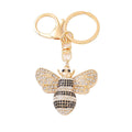 Gold Rhinestone Bee Keychain with Clasp and Key Ring view 5