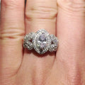 White Gold Marquise Halo Butterfly Shoulder Ring Alloy view 5