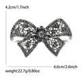 Gunmetal Crystal Bow Brooch with Openwork Ribbon Loops view 5