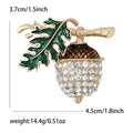 Acorn And Oak Leaf Brooch A Crystal-Covered Acorn Crystal Accent Pin view 5