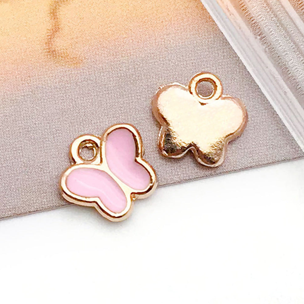 Zinc Alloy Colorful Enamel Butterfly Charm Pendant for DIY Keychain Necklace Bracelet