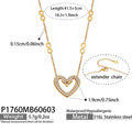 Crystal Heart and Mixed Charm Necklace Collection in Two Metal Tones view 6