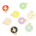 Enamel-Look Gold Silver Cross Alloy Charms in 16 Styles view 3