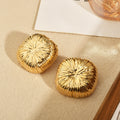 Radiating Square Statement Stud Earrings In Two Finishes view 1