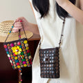 Handwoven Floral Mini Pouch Necklaces in Three Designs view 2