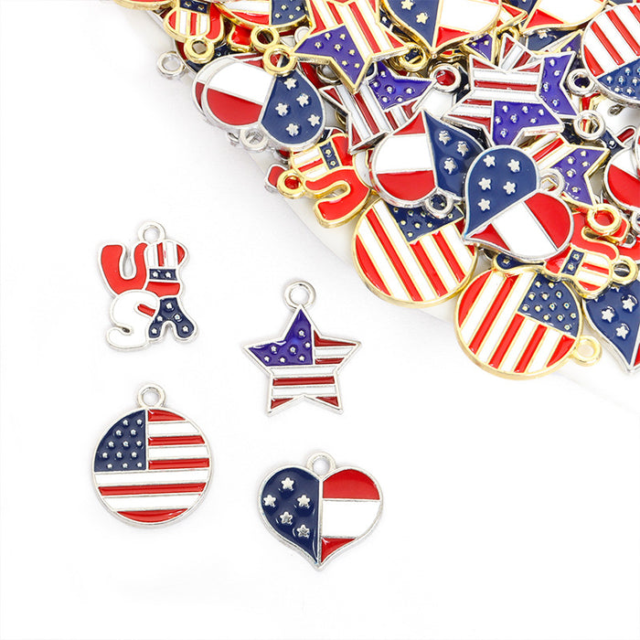 Enamel-Look Gold Silver Heart Alloy Charms in 8 Styles
