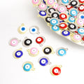 Colorful Round Rhinestone Evil Eye Pendant Charms in 12 Styles view 1