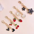 Enamel Fruit And Flower Charm Gold Lobster Clip Pendant view 1