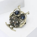 Gold Silver Tone Big Eye Owl Crystal Rhinestone Brooch view 3