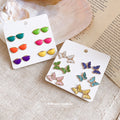 Colorful Butterfly Shell Studs And Ocean Huggie Earrings view 3