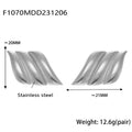 Three-Layer Wing Stud Earrings Gold Silver Two-Tone Stainless Steel view 6