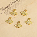 Small Ginkgo Leaf Metal Charm in Five Finish Options view 7