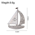 Sailboat Enamel Metal Brooch Pin for Jackets and Lapels view 2