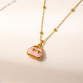 Colorful Handbag And Hat Enamel Pendant Necklace Set view 6