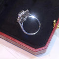 Silver Tone Square Halo Ring With Clear Center Stone view 3