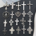 Antique Silver Cross and Heart Metal Charms with 21 Listed Options view 3