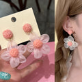 Colorful Woven Flower Cluster Statement Stud Earrings view 6