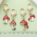Four-Piece Mushroom Keychain Sets With Gold-Tone Heart Clasps view 4