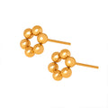 Metal Six Bead Flower Stud Earrings Gold and Steel view 5