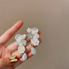 White Crystal Hoops