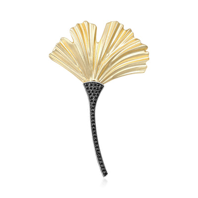 Two tone ginkgo leaf shown from the front