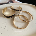 Gold Tone Leopard Print Open Cuff Bangle Set 4 Pieces view 4