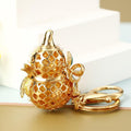 Pearl Accent Jeweled Gourd Keychains with Braided Wrist Loops view 3