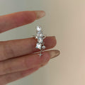 Silver Tone Crystal Starburst Ear Cuffs Left and Right view 4